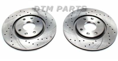 Disques de frein avant rainurés perçés 302x26 pour Peugeot 207 RC