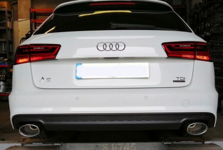 Suppression de silencieux arrière inox Audi A6 C7 3,0l TDI