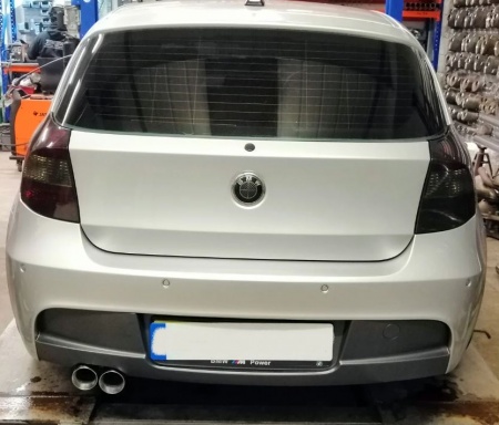 Suppression de silencieux arrière inox BMW 118d E81 E87